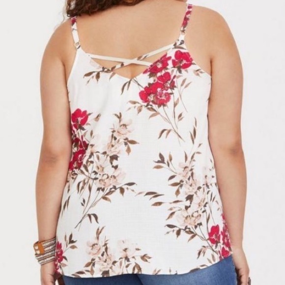 Torrid Sophie Textured Woven Double Layer Swing Cami Ivory Floral Size 2 (18/20) - Picture 2 of 6